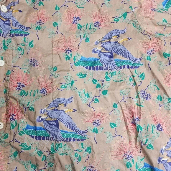 Reyn Spooner Cotton Hawaiian Bird Floral Shirt Size XL - Picture 7 of 7